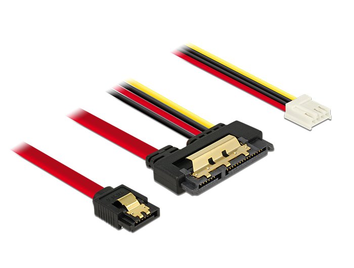 Delock Cable Sata 6 Gb/S 7 Pin Hembra + Floppy Power 4 Pin Hembra > Sata 22 Pin