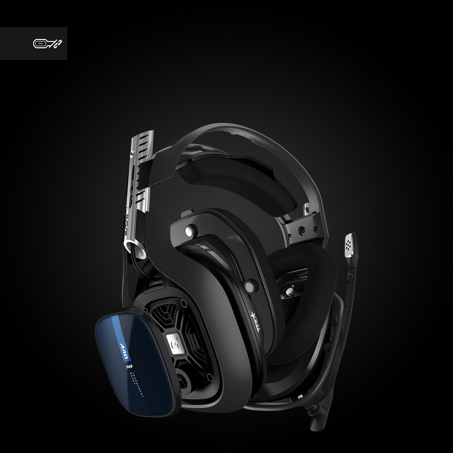 Auriculares  Astro Gaming A40 Tr Juego Negro, Azul, Plata