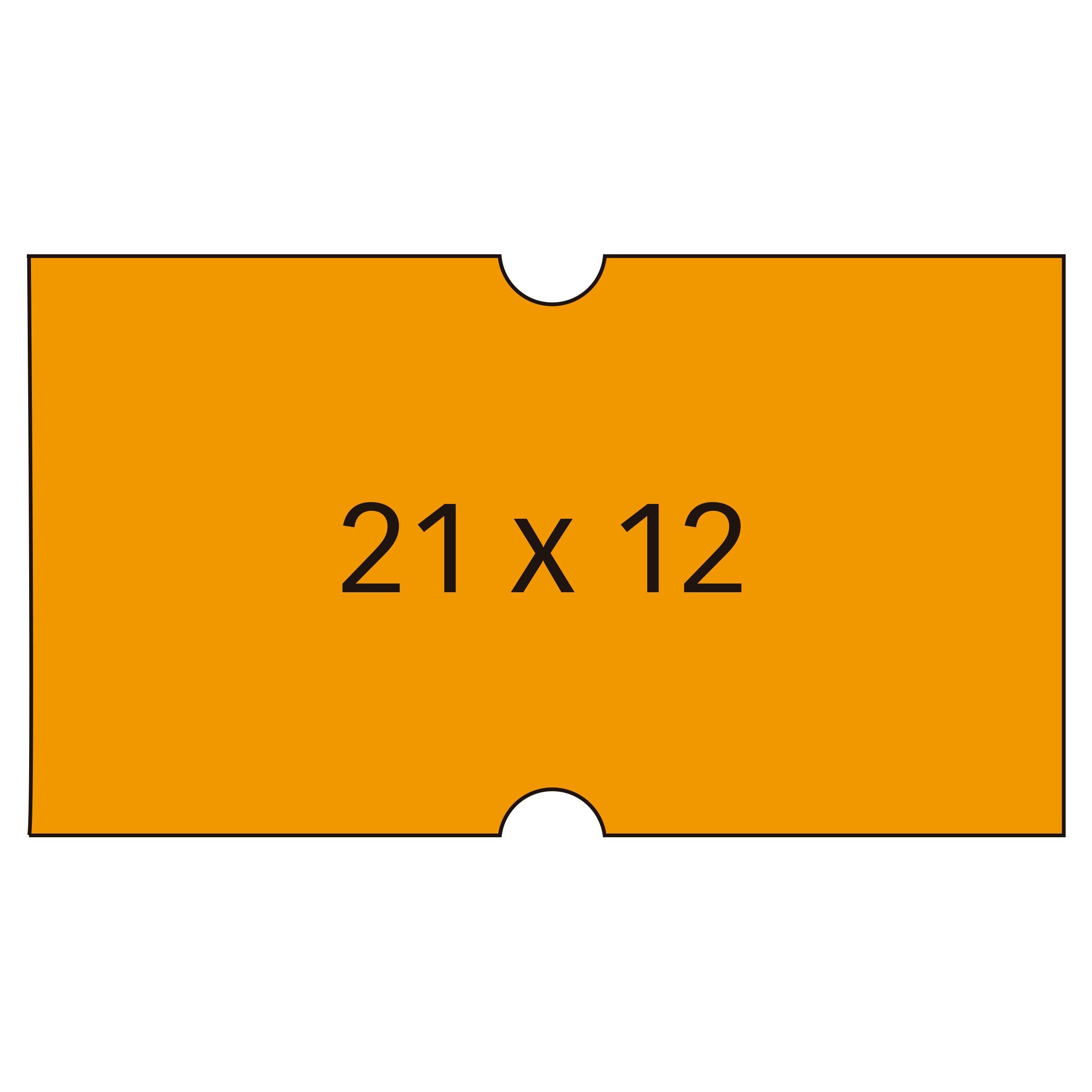 Apli Pack 6 Rollos De 1000 Etiquetas 21x12mm Para Etiquetadora De Precios Cantos Rectos Naranja