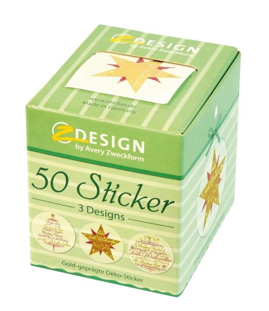 Avery Zweckform Aufkleber Weihnachtsmotive, 50 Etiquetas