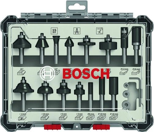 Juego De Fresas Bosch , 15 Piezas 2607017472