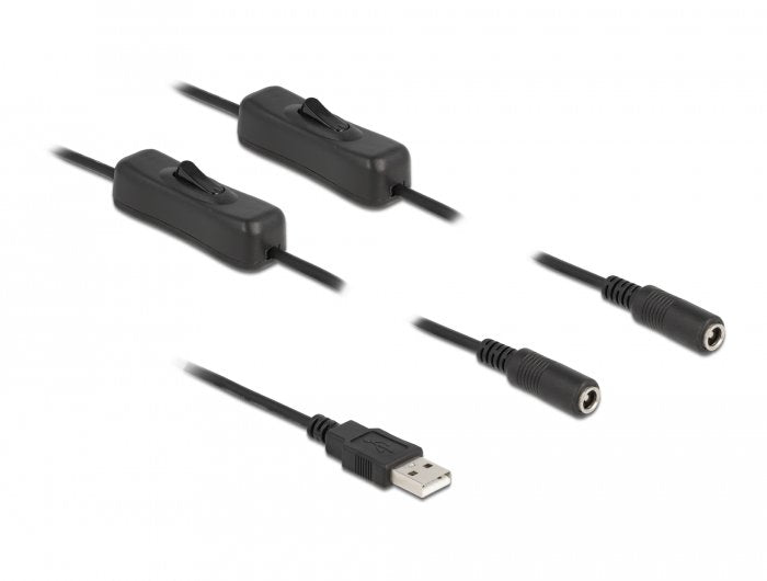 Delock Cable Usb Typ-A Macho A 2 X Dc 5,5 X 2,1 Mm Hembra 1 M