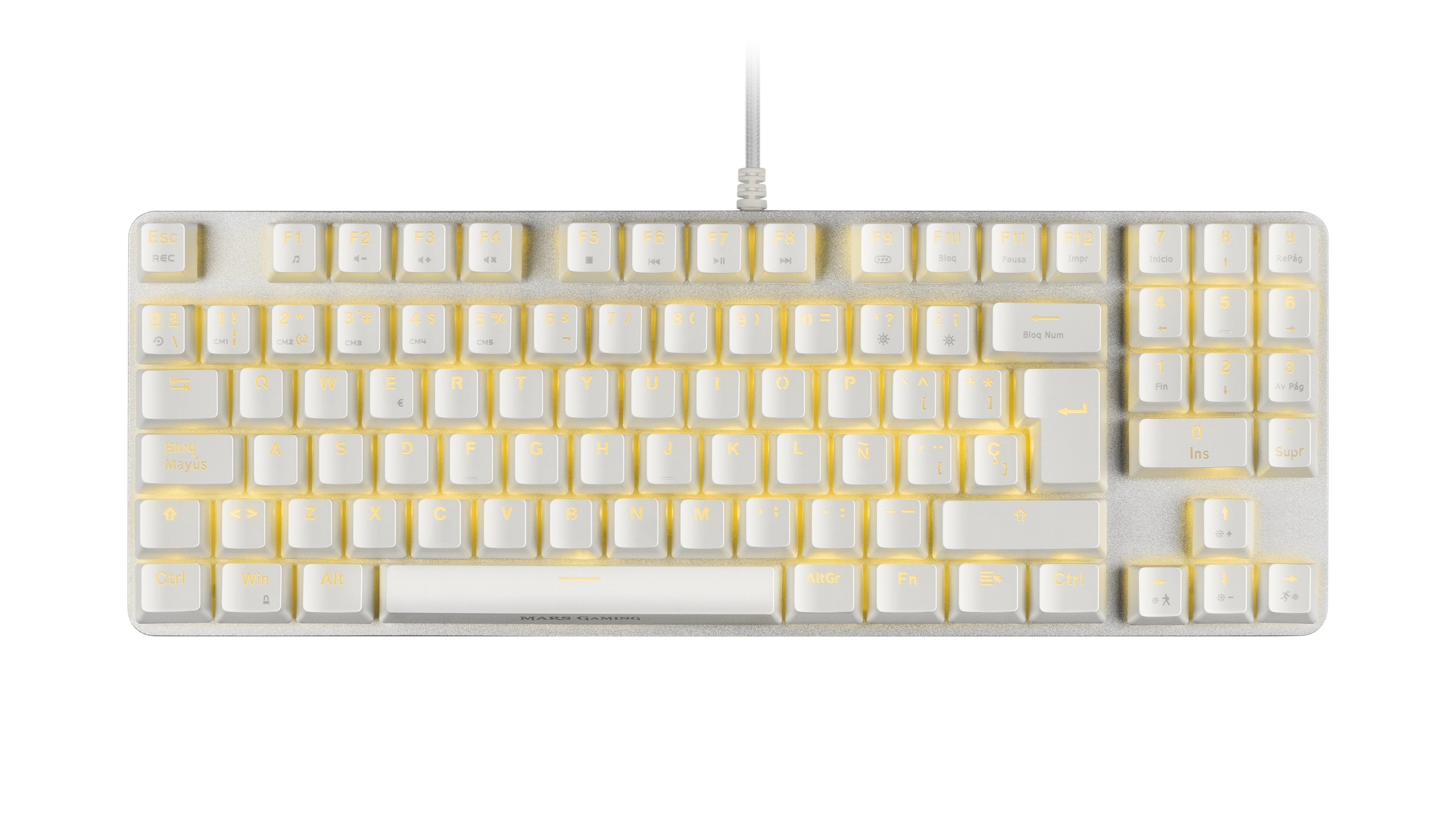 Mars Gaming Mkrevo Pro Teclado Mecanico - Tkl Con Pad Numerico - Switches Outemu Pro - Iluminacion Full Rgb - Base De