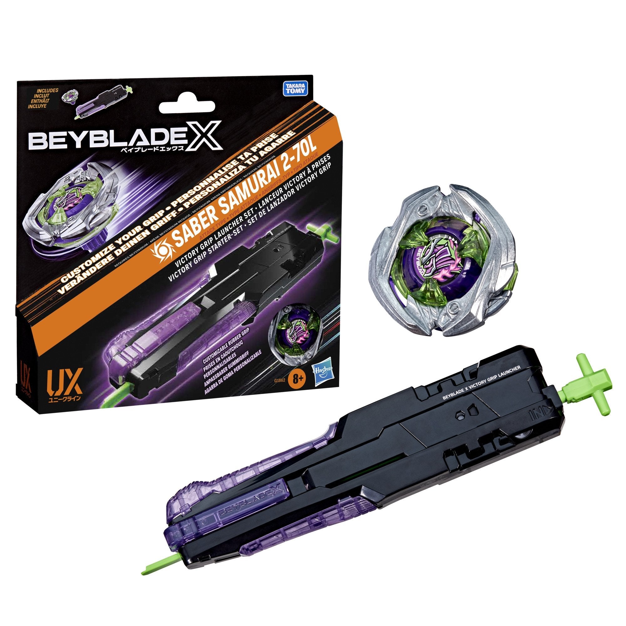 Set Lanzador Victory Grip Beyblade X