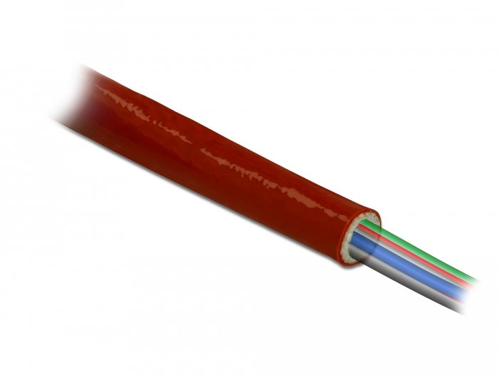 Funda Cable Delock 2m 10mm Ignífugo Silicona Rojo