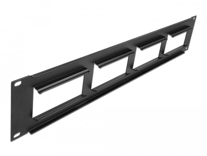 Delock Patchpanel 19" 2he Mit4x 90,5x45,2mm Ausschnitt Schwarz