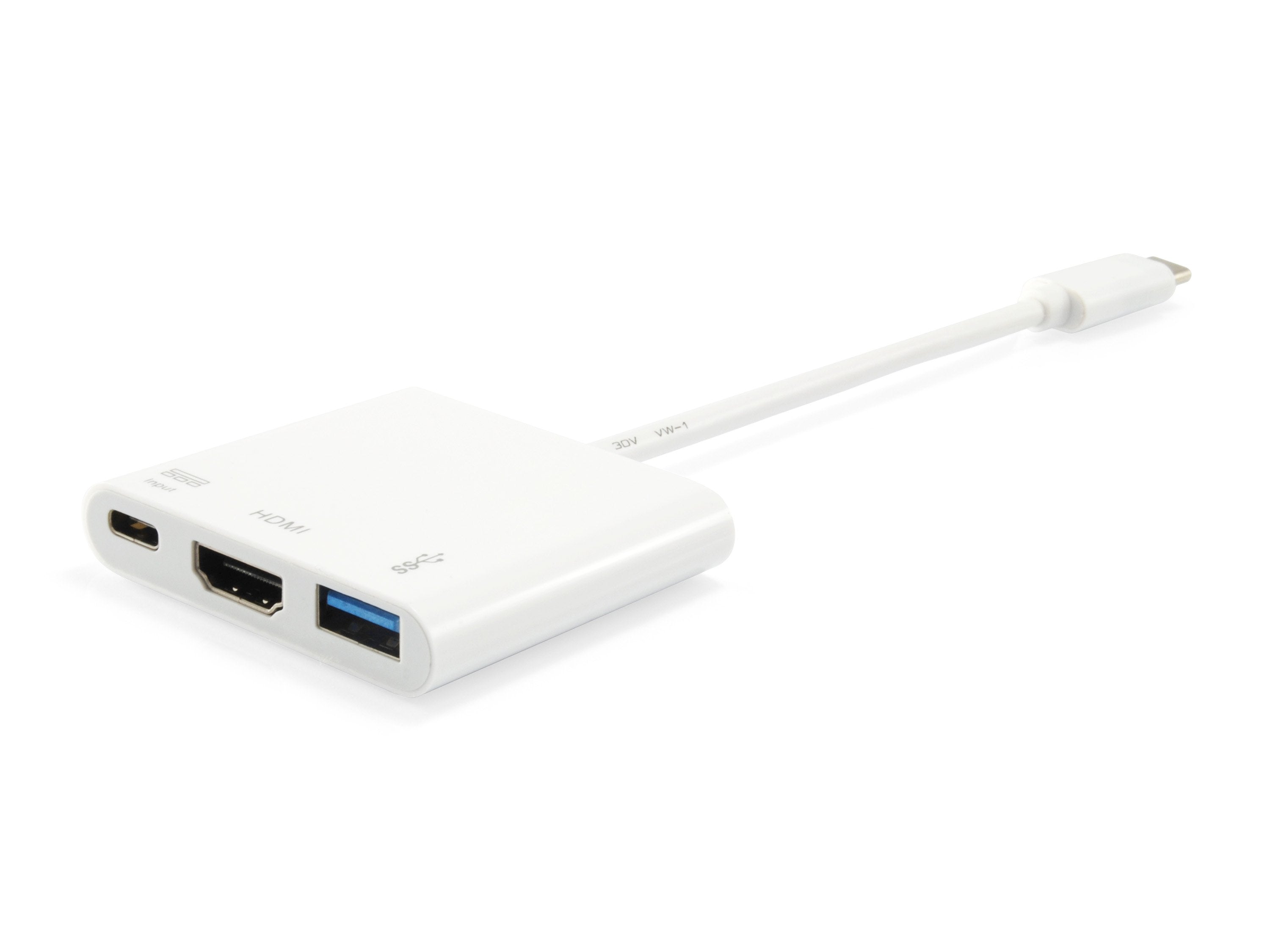 Equip Adaptador 3en1 Usb-C  A Hdmi / Usb 3.0 / Usb-C M/H Blanco  133461