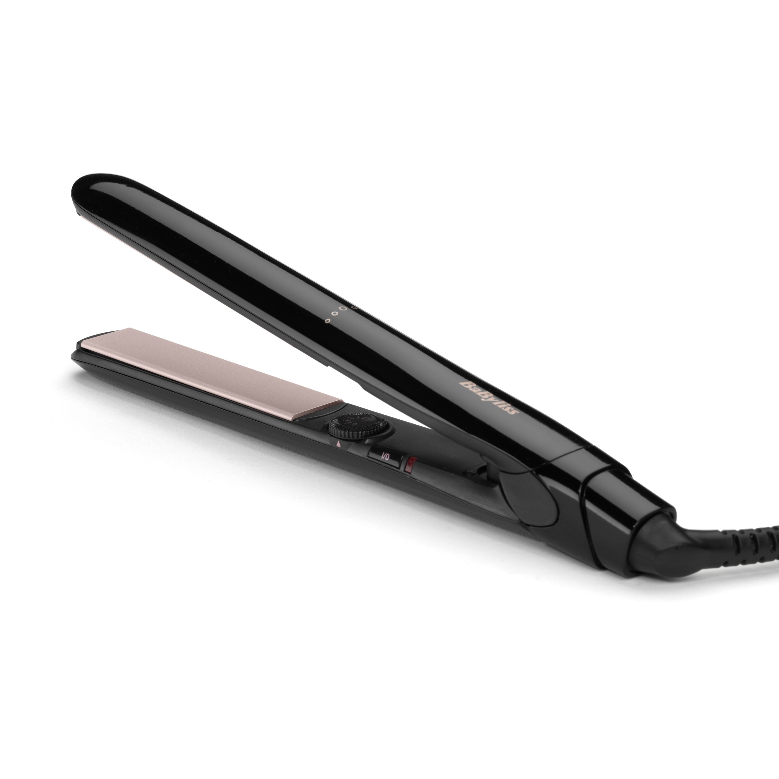 Plancha De Pelo Babyliss Smooth Control 235  Caliente Negro, Oro Rosado 3 M