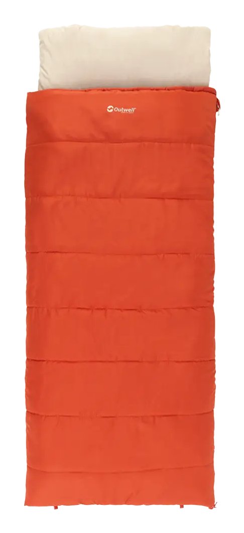 Saco De Dormir Outwell Contour Lux, Cremallera Izquierda, Rojo.
