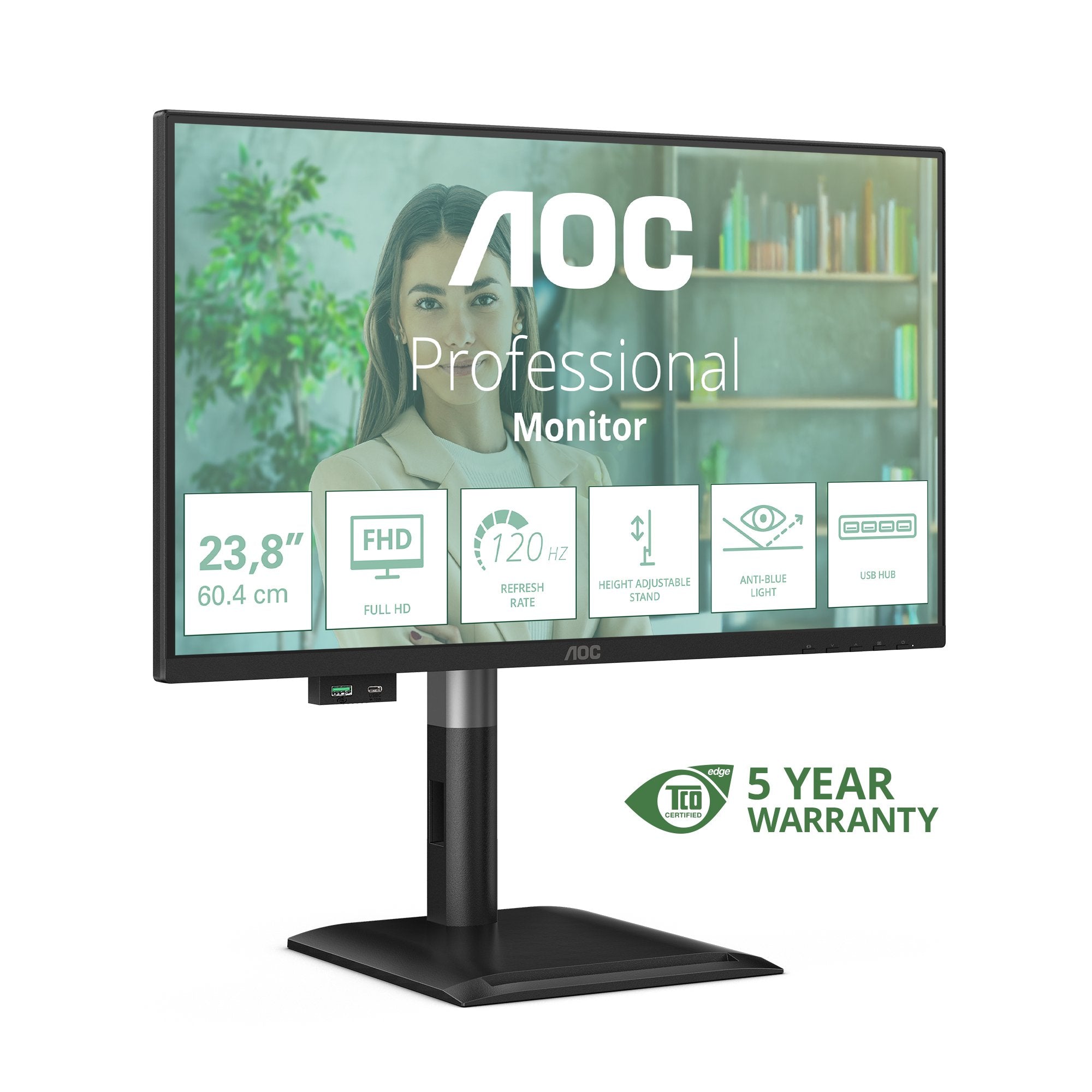 EAN 4038986142878 - AOC 24P4U pantalla para PC 60,5 cm (23.8") 1920 x 1080 Pixeles Full HD Negro imagen 3