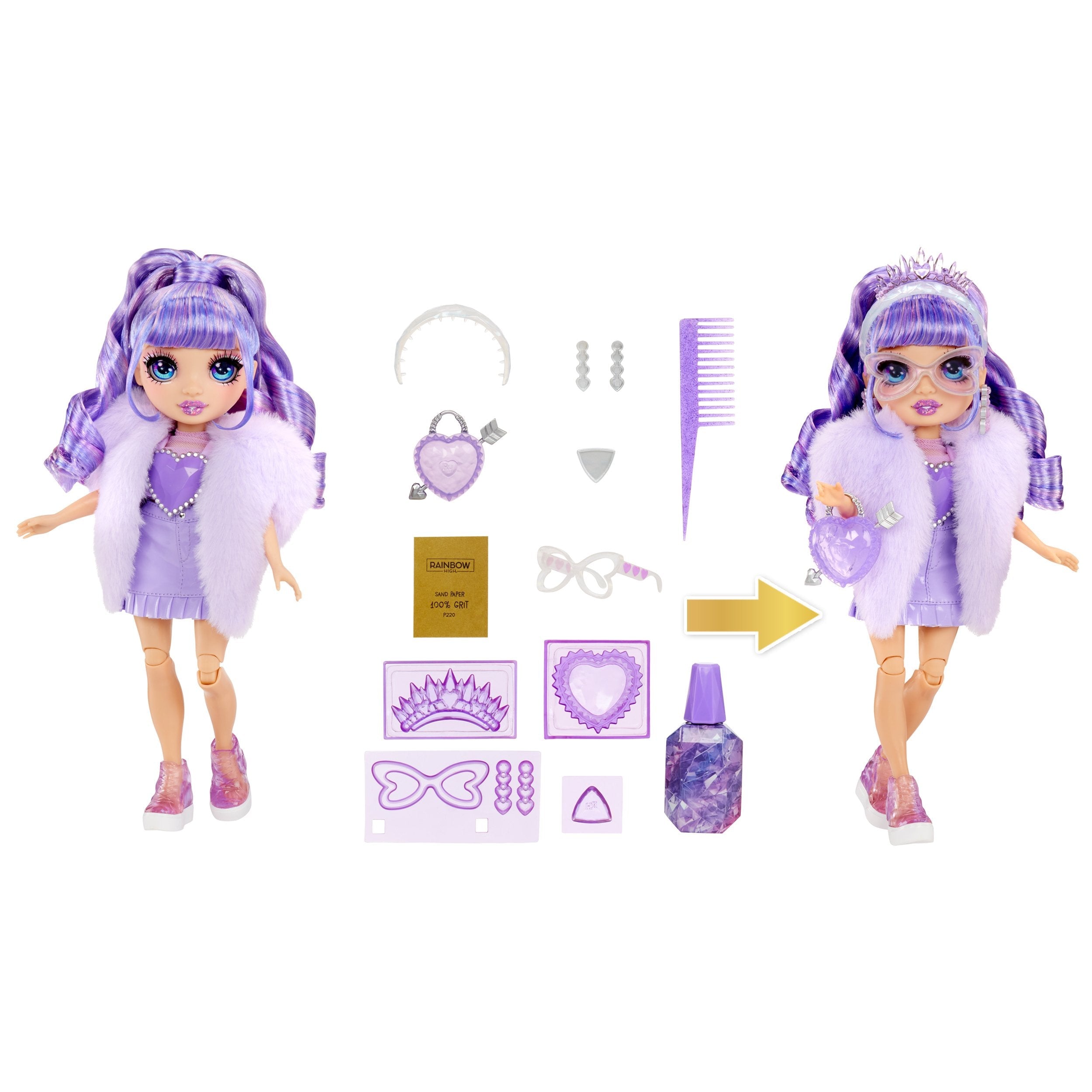 EAN 0035051121404 - Rainbow High Creative Crystals Fashion Doll- Violet imagen 3