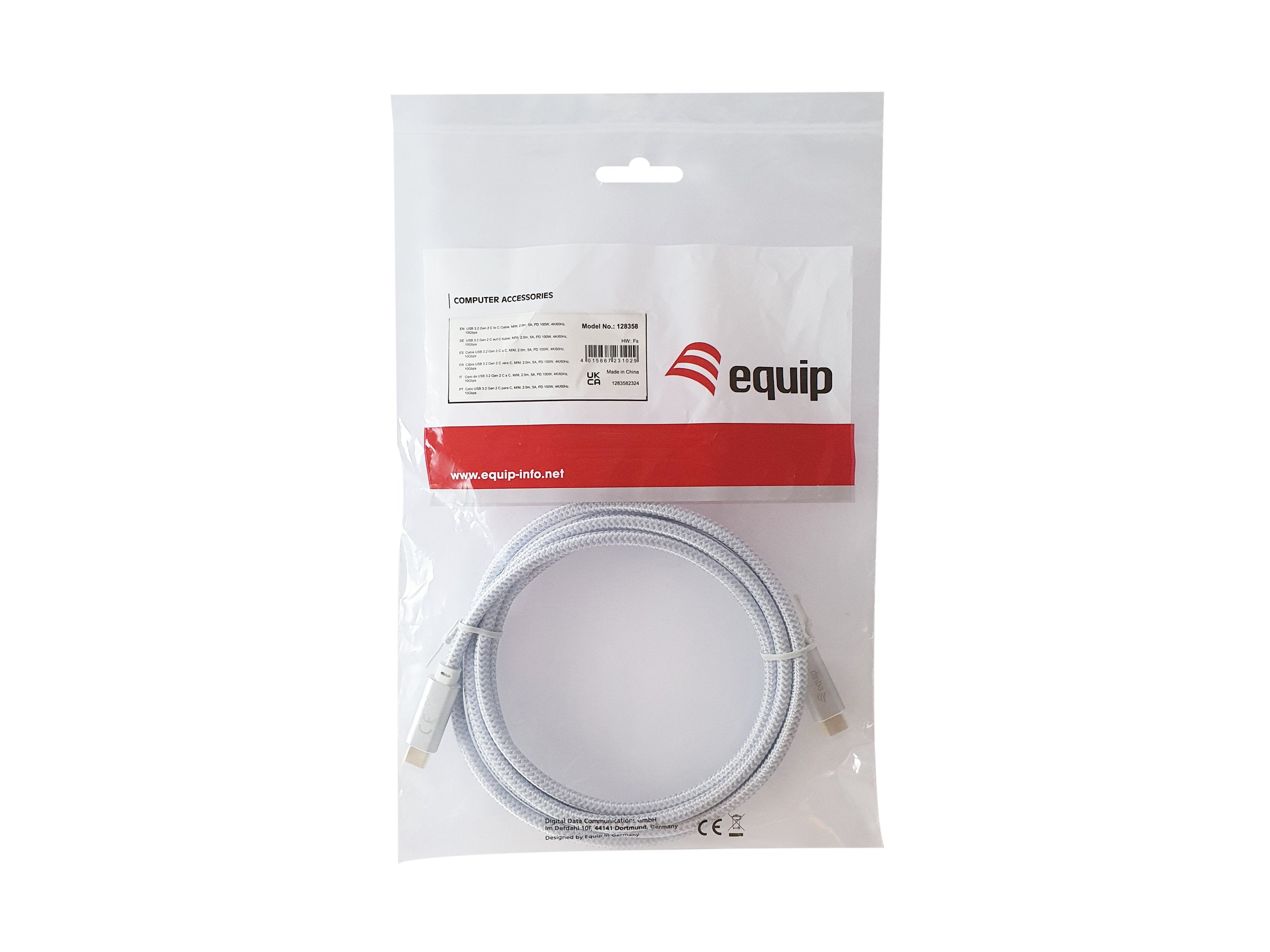 Cable Equip Usb-C 3.2 -> C M M 3.00m 5a 4k 60hz Ws