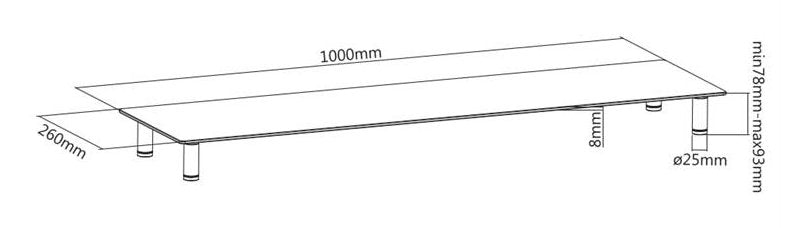 EAN 8716309135382 - Gembird MS-TABLE-GL-01 soporte para TV Transparente imagen 5