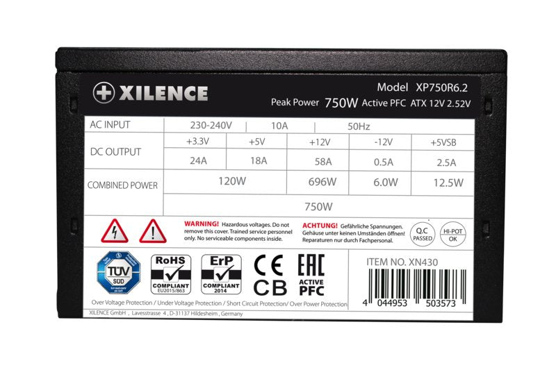 EAN 4044953503573 - Xilence XP750R6.2 unidad de fuente de alimentación 750 W 20+4 pin ATX ATX Negro imagen 5