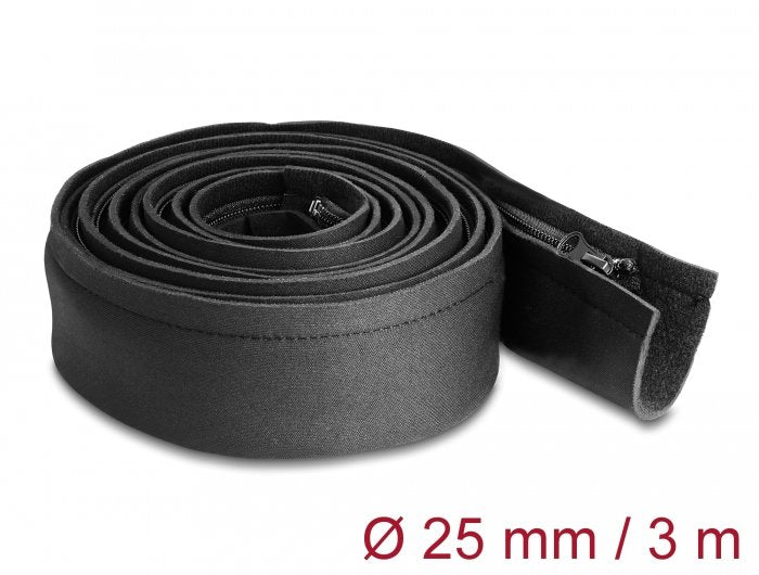 Delock Cableschlauch Neopren Flexibel Mit Reissverschluss 3 M X 100 Mm Schwarz