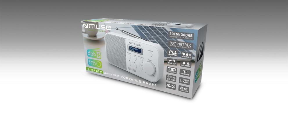 Radio Despertador  Muse M-109 Dbw Blanco Portátil