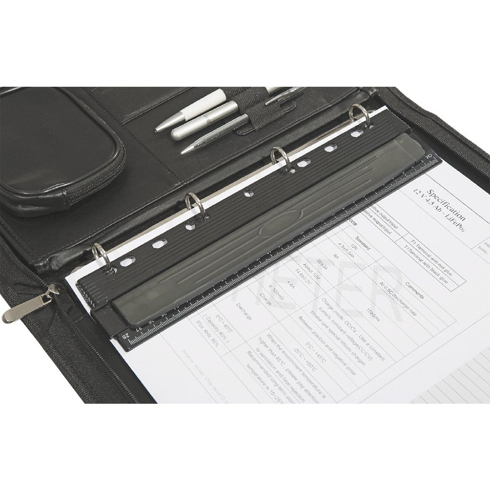 Genie Pp-4m  Perforadora De Cuatro Agujeros Para Archivadores Negro