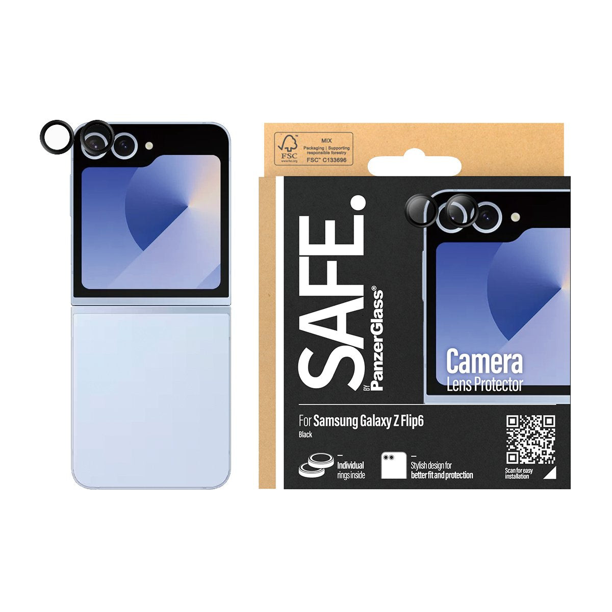 EAN 5715685002113 - PanzerGlass SAFE. by ® Camera Lens Protector Black for Samsung Galaxy Z Flip6 Protector de pantalla 1 pie imagen 2