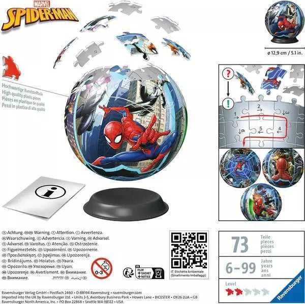 Ravensburger 3d Puzzle-Ball Spiderman 11563
