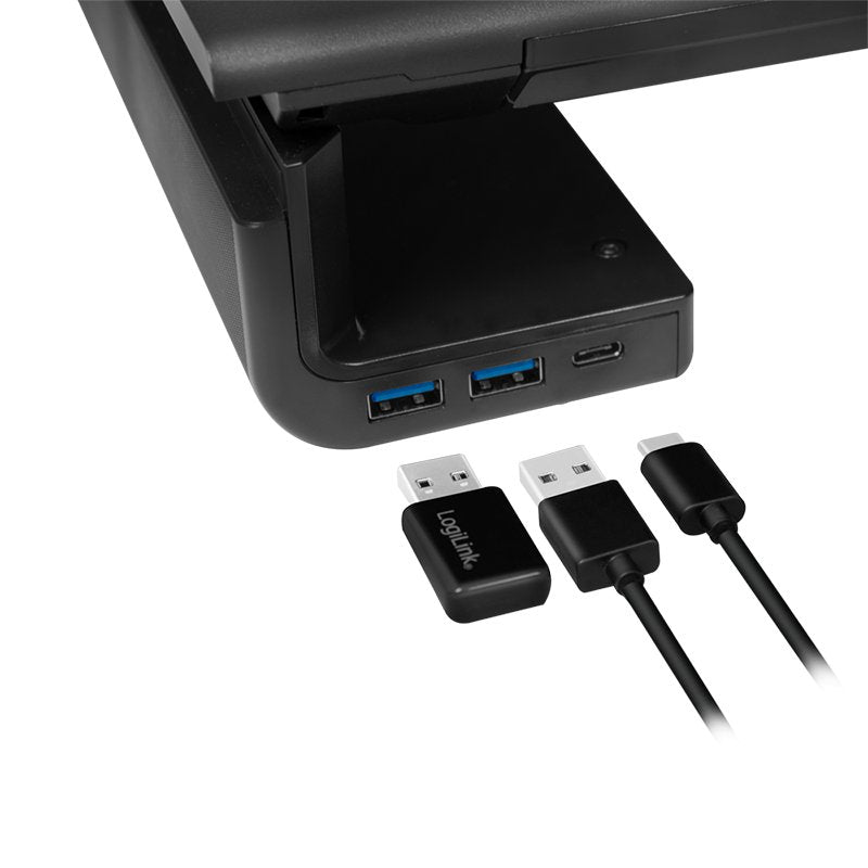 Elevador De Monitor Logilink, 420-520 Mm, Ergo., 2x Usb 3.0, 1x Usb-C