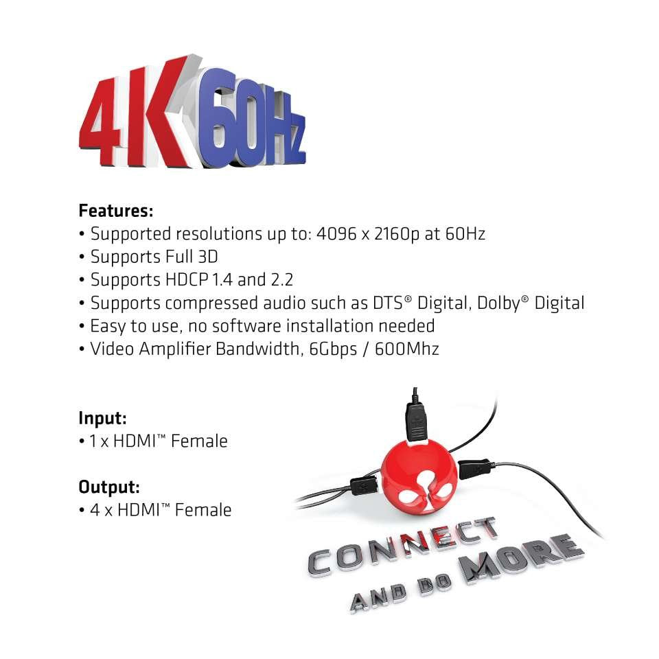 Hdmi 2.0 1x4 Splitter