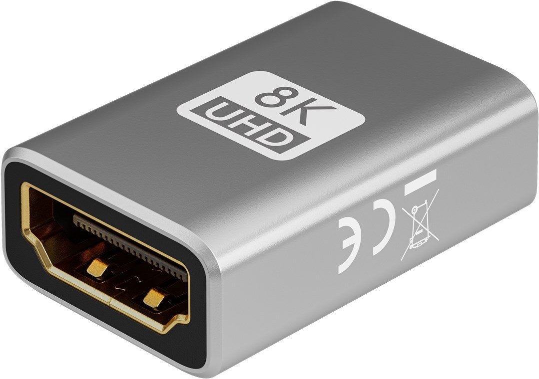 Goobay 72008 Hdmi Adapter, Coupling, Gold-Plated, 8k @ 60 Hz, Black, Silver