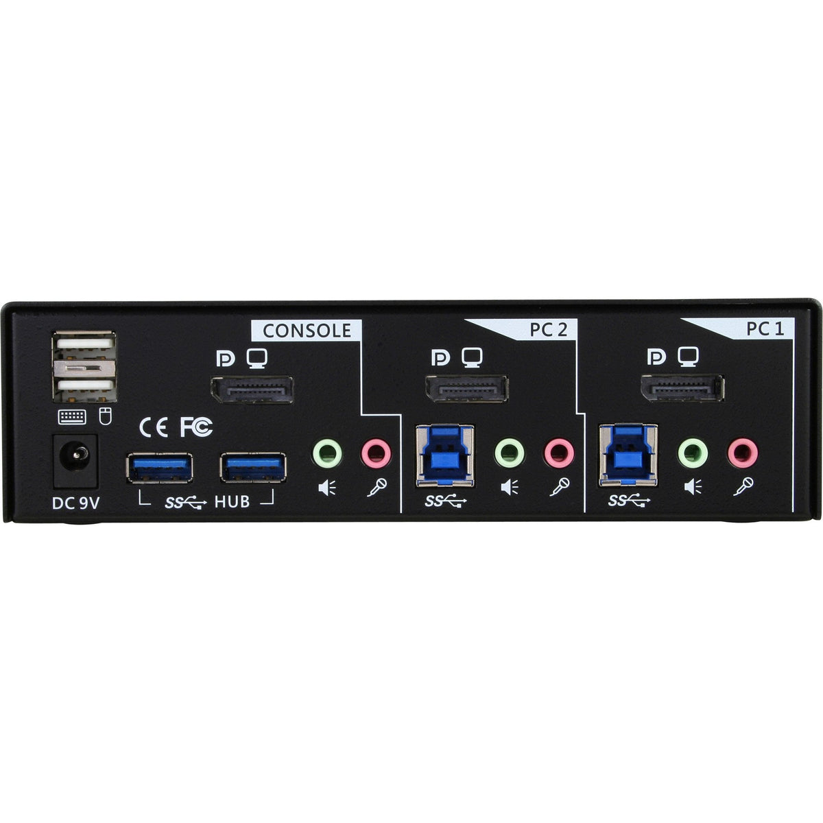 Switch Kvm Inline Hub Usb 3.0 Displayport De 2 Puertos Con Audio
