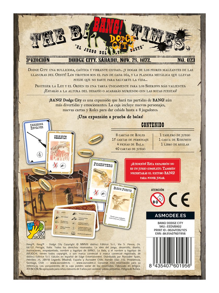 Juego De Mesa Bang!: Dodge City Pegi 10