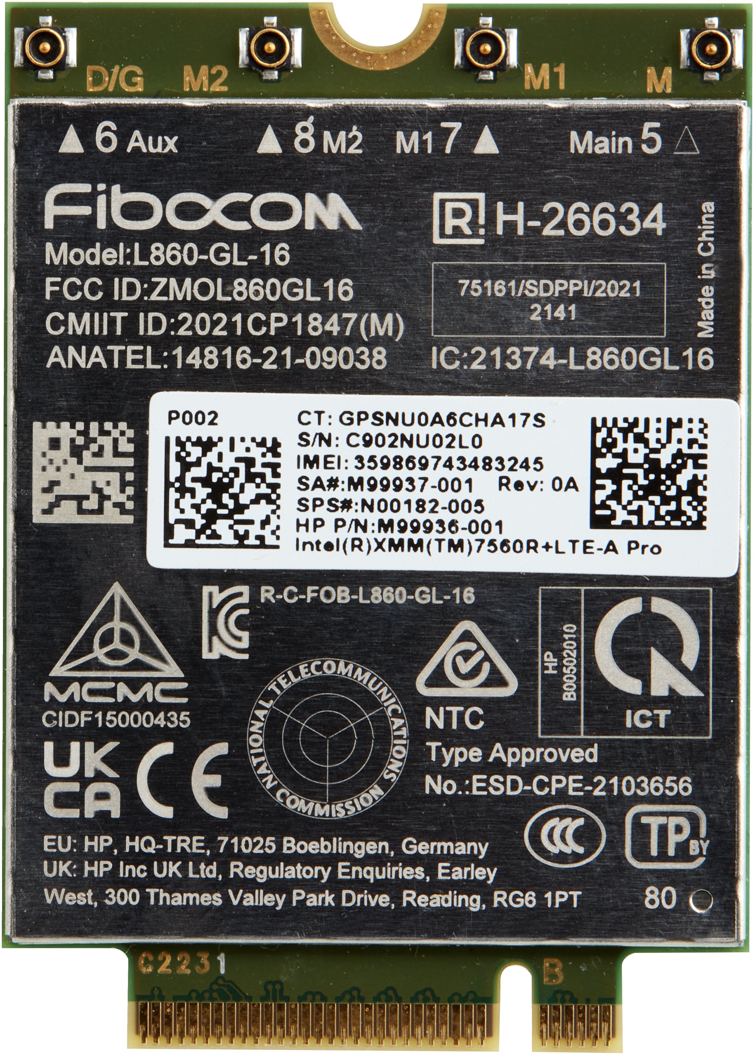 EAN 0197192887684 - HP XMM 7560 R+ LTE-Advanced Pro WWAN imagen 1