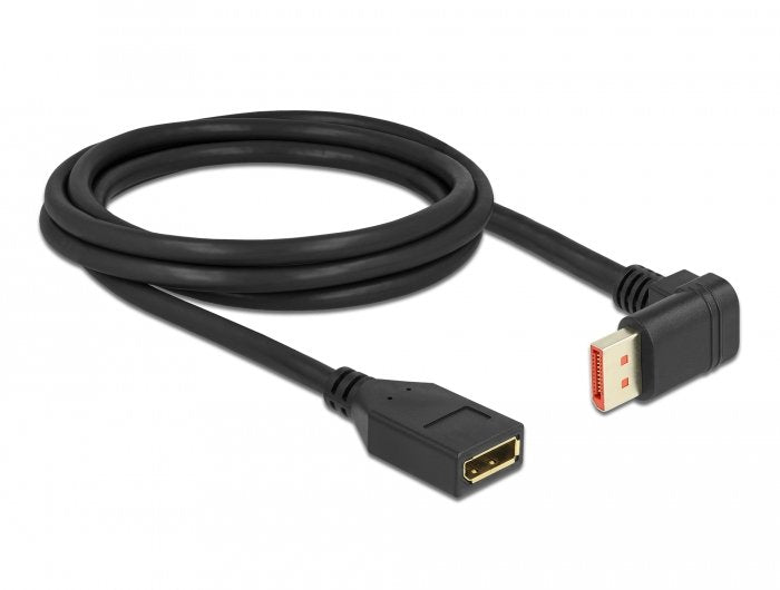 Delock Alargador Displayport Macho 90° Hacia Abajo En Ángulo A Hembra De 8k 60 Hz 2 M