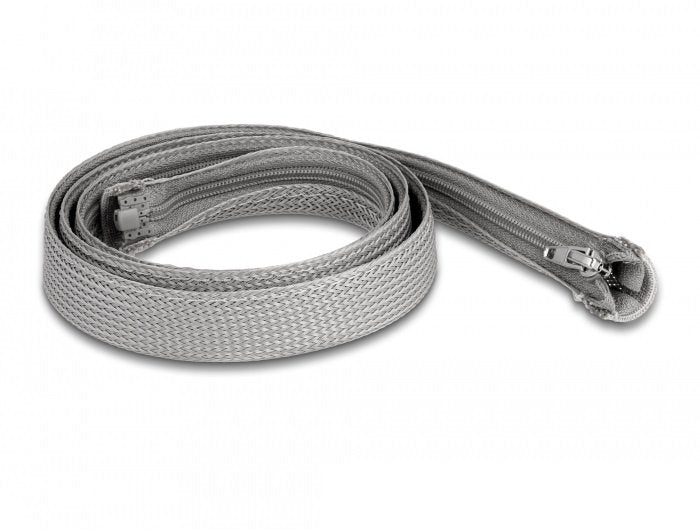 Delock Funda Trenzada Con Cremallera Resistente Al Calor 1 M X 20 Mm Gris