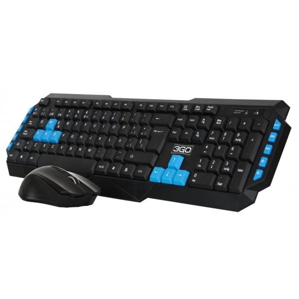 Teclado Español + Raton Inalambrico 3go 10 Teclas Multimedia 2.4ghz Combodrilew2
