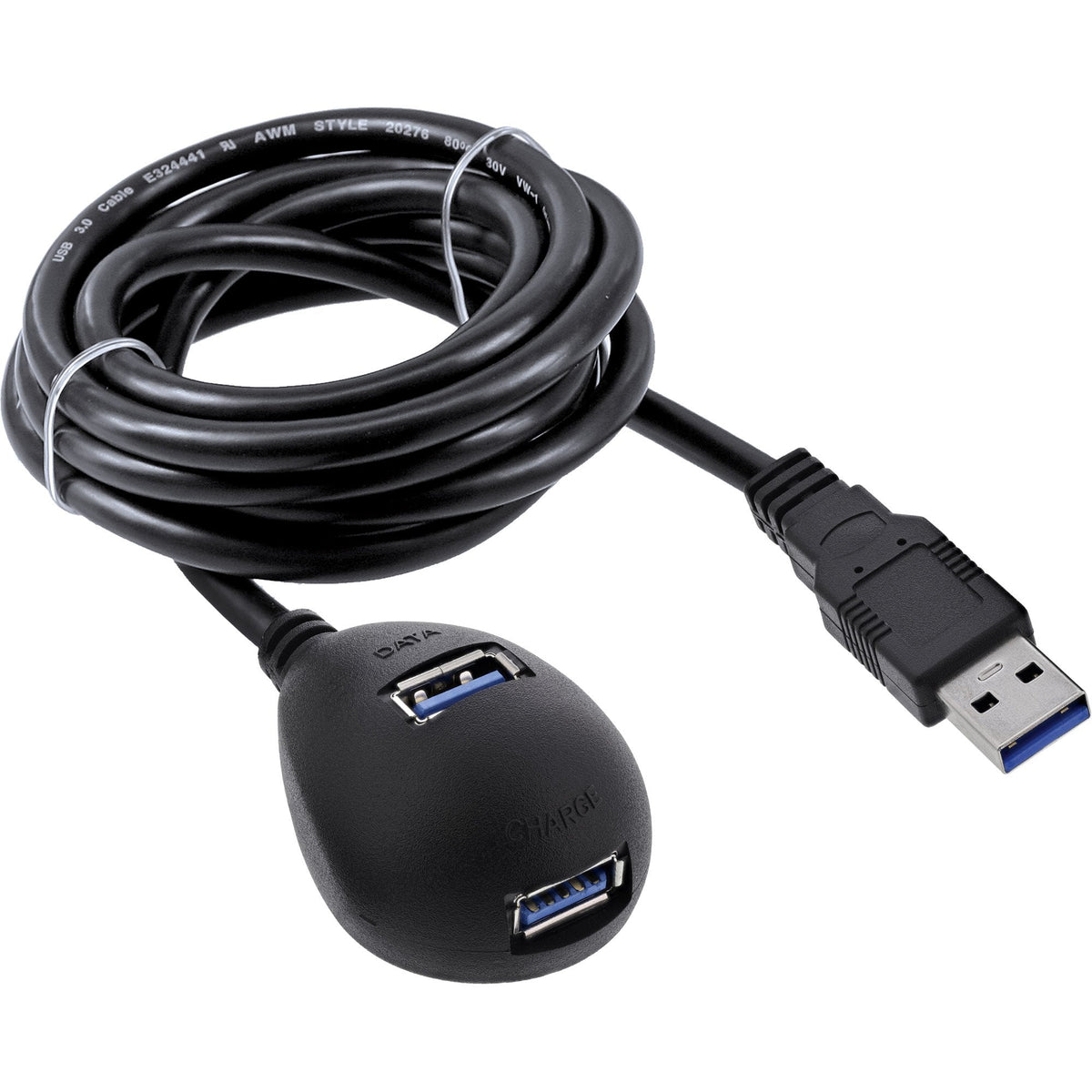 Inline® Usb 3.2 Cable Type A Macho A A Hembra + Power With Stand Black 3m