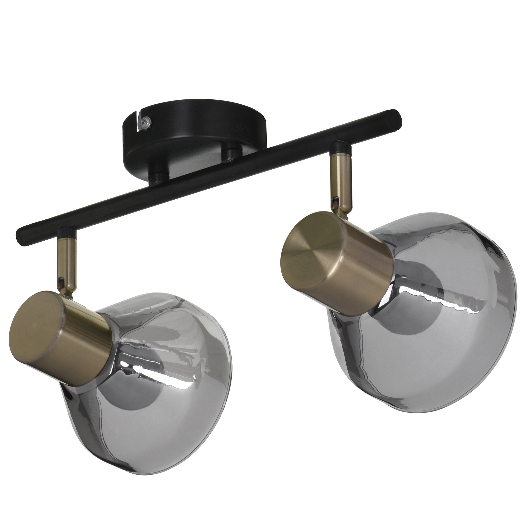 Activejet Lisa Plafón Doble Negro Y Dorado E14 Aplique Para Salón