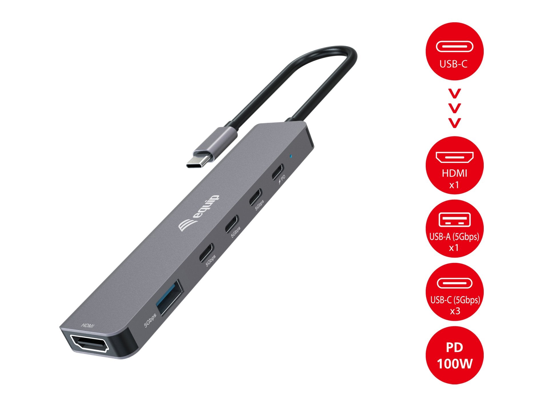 EAN 4015867242957 - Equip 133500 base para portátil y replicador de puertos Alámbrico USB 3.2 Gen 1 (3.1 Gen 1) Type-C Gris imagen 5