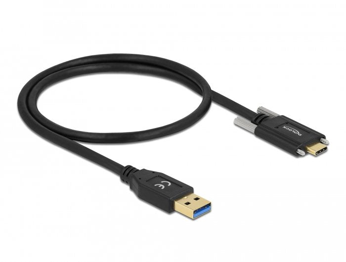 Cable Delock 84007  Usb 10 Gbps Tipo-A Macho A Usb Type-C Macho Con Tornillos En Los Laterales 0,5 M