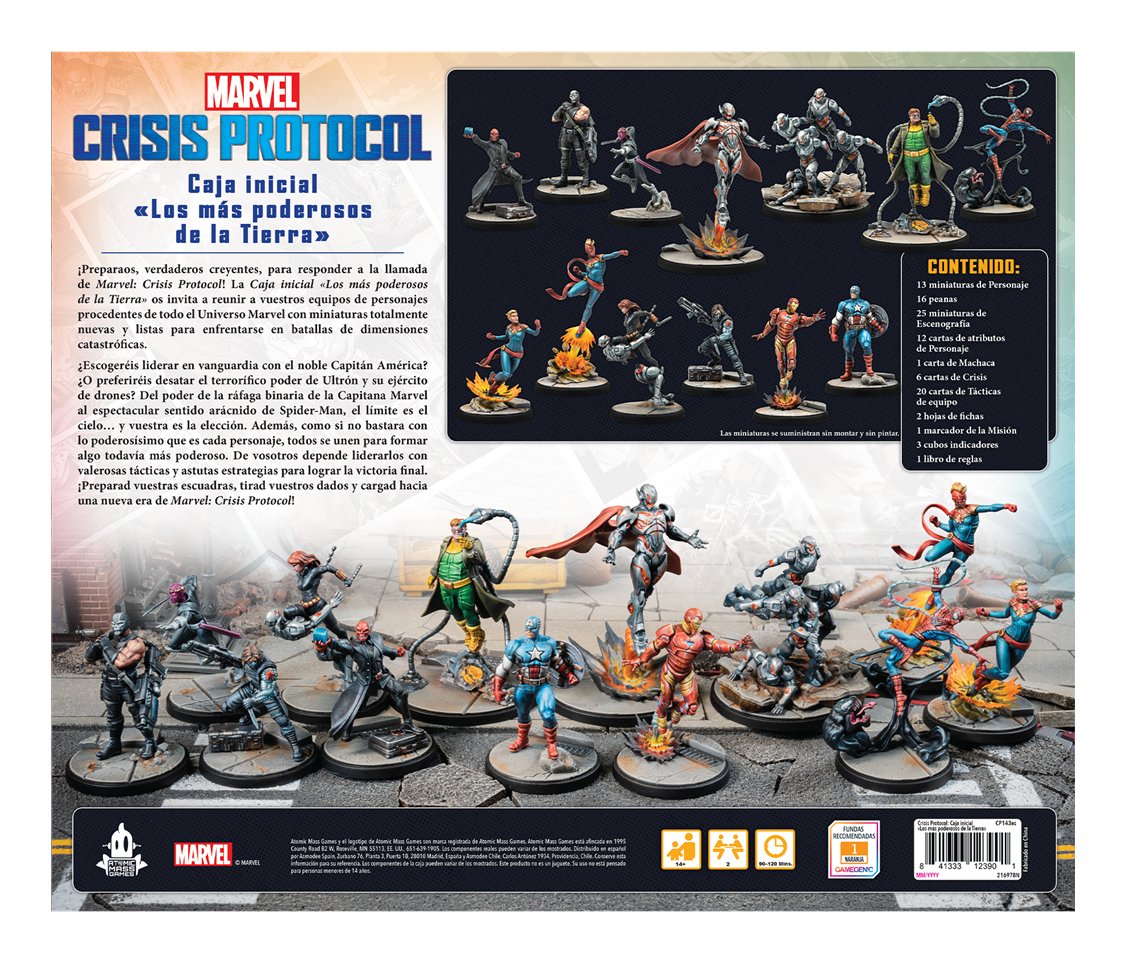 Juego De Mesa Marvel Crisis Protocol Caja Inicial Los Mas Poderosos De La Tierra Edad Recomendada 14 Años