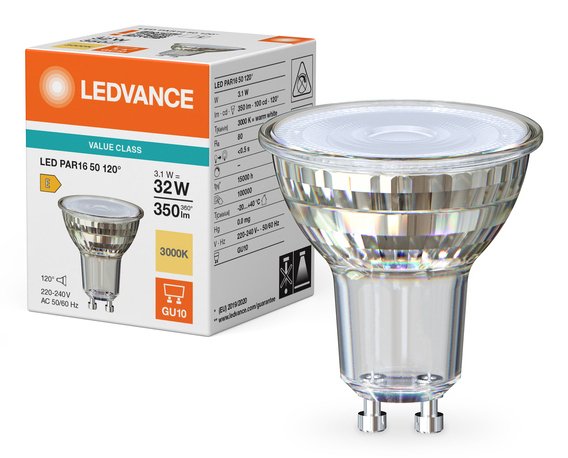 Osram Led Par16 50 120° P 3.1w 830 Gu10 Led-Reflektorlampen Par16 Mit Retrofit-Ste