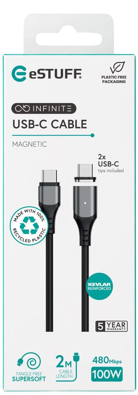 Infinite Magnetic Usb-C - C  2.0 Cable Pd100w 480 Mbps