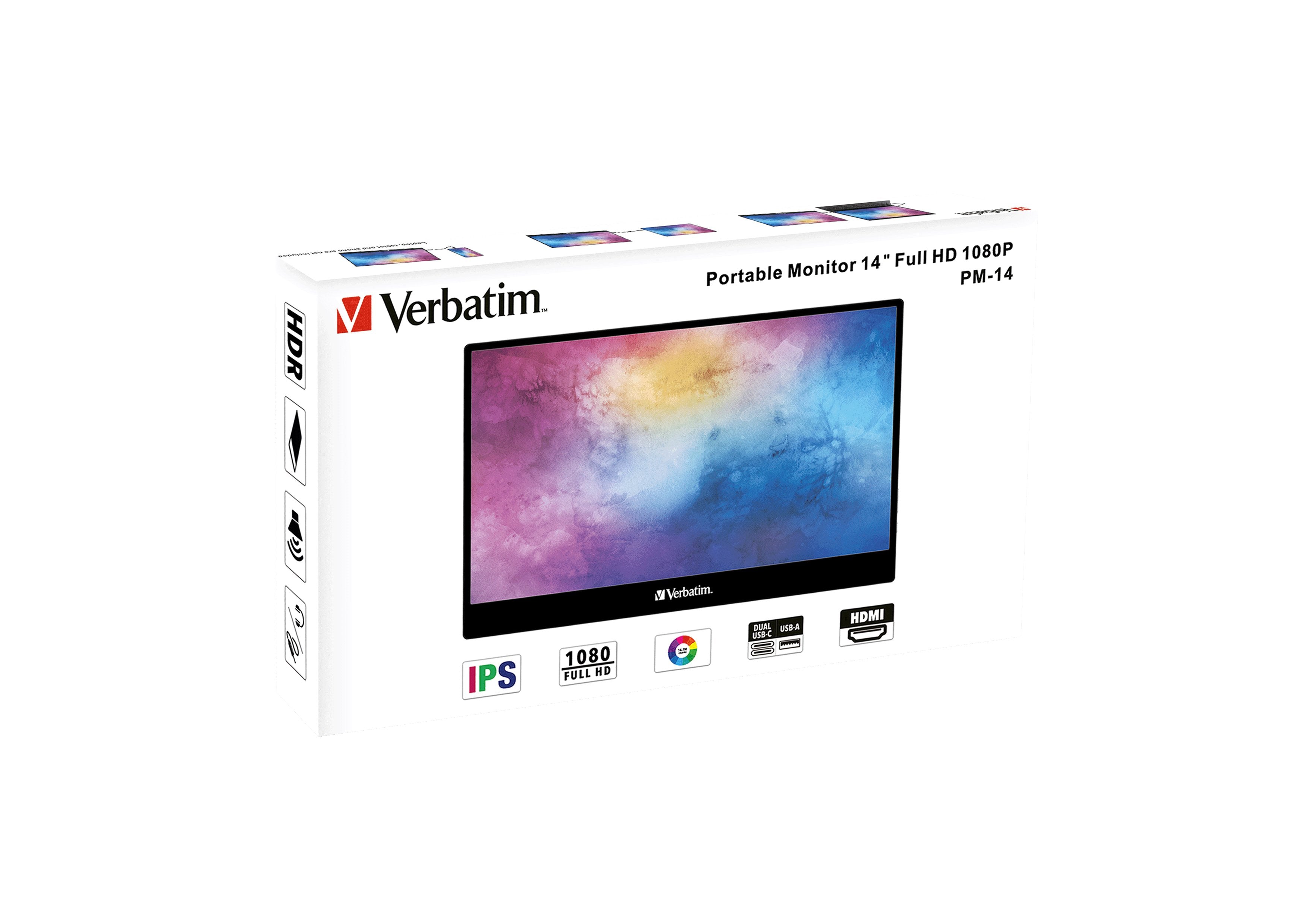 Monitor 14 Verbatim Pm-14 Portable Monitor Fhd 1080p