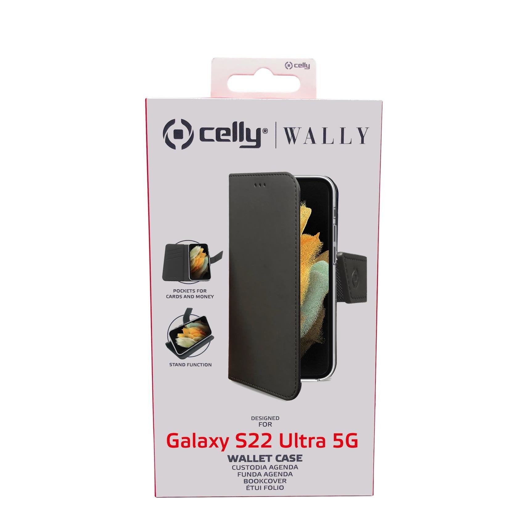 Case Celly Samsung S22 Ultra 5g Wallet Case Black Wally1012