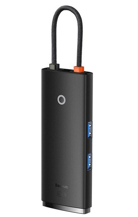 Baseus Lite Series 6-Port Type-C Hub Docking Station 2 Usb 3.0, 1 Hdmi, 1 Microsd/Sd Black Wkqx050101