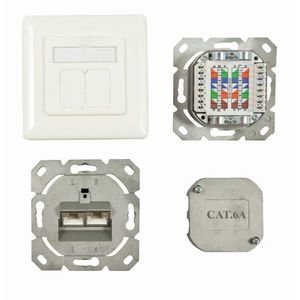 Dosen Tp, Up, 2-Fach, Cat6a, 500mhz, Reinblanco, Lsa, Synergy 21, Senkrechter Hinterer Cableeingang