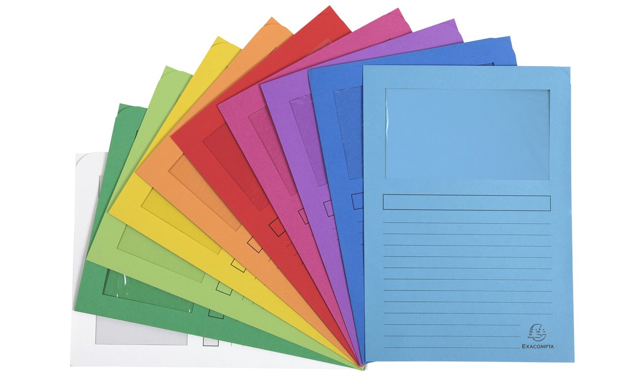 Exacompta Subcarpeta Forever A4 C/Ventana 130gr Paquete De 25 Colores Surtidos