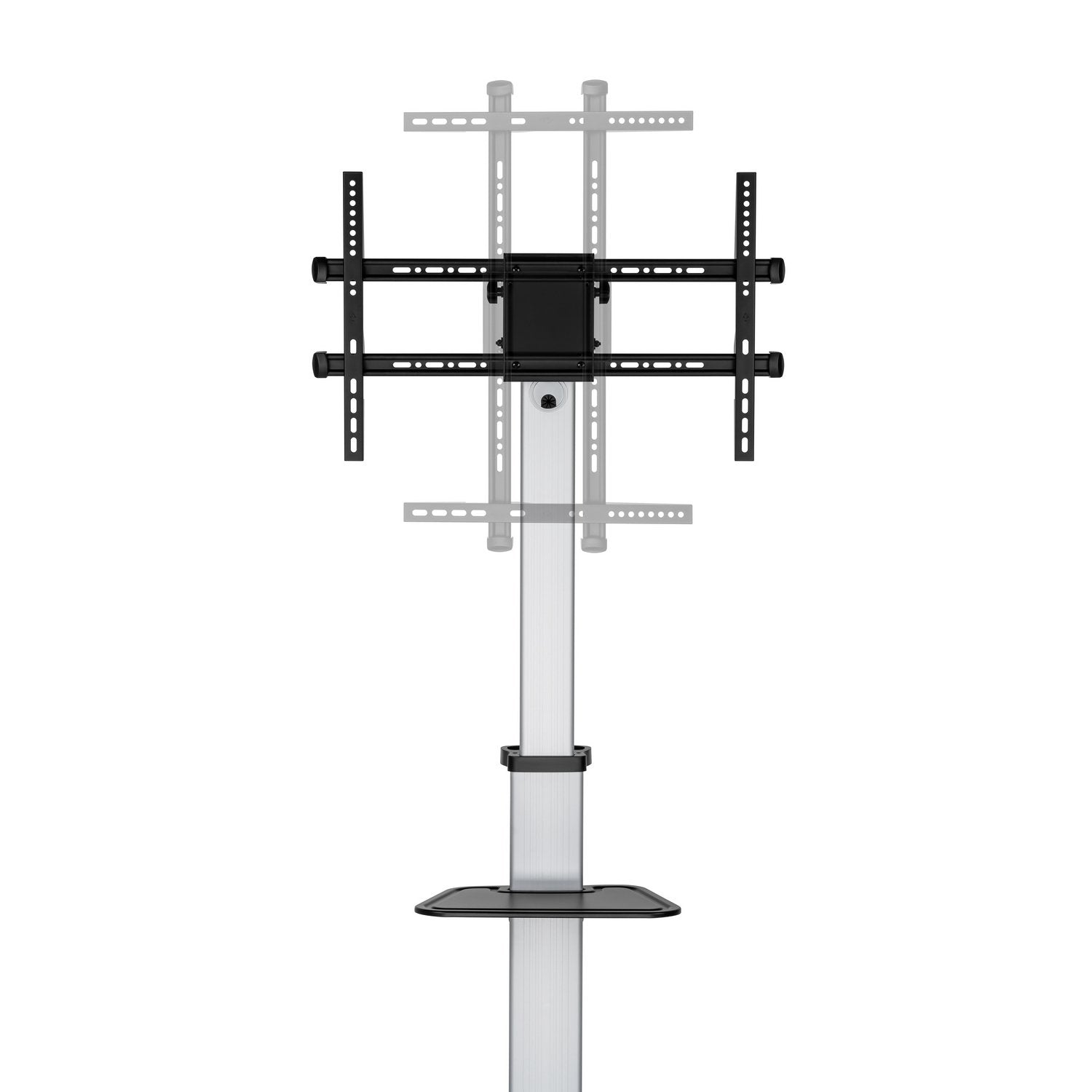 Aisens Soporte De Suelo Con Rueda, Bandeja Para Dvd Para Monitor / Tv 50kg De 37-86, Negro-Plata