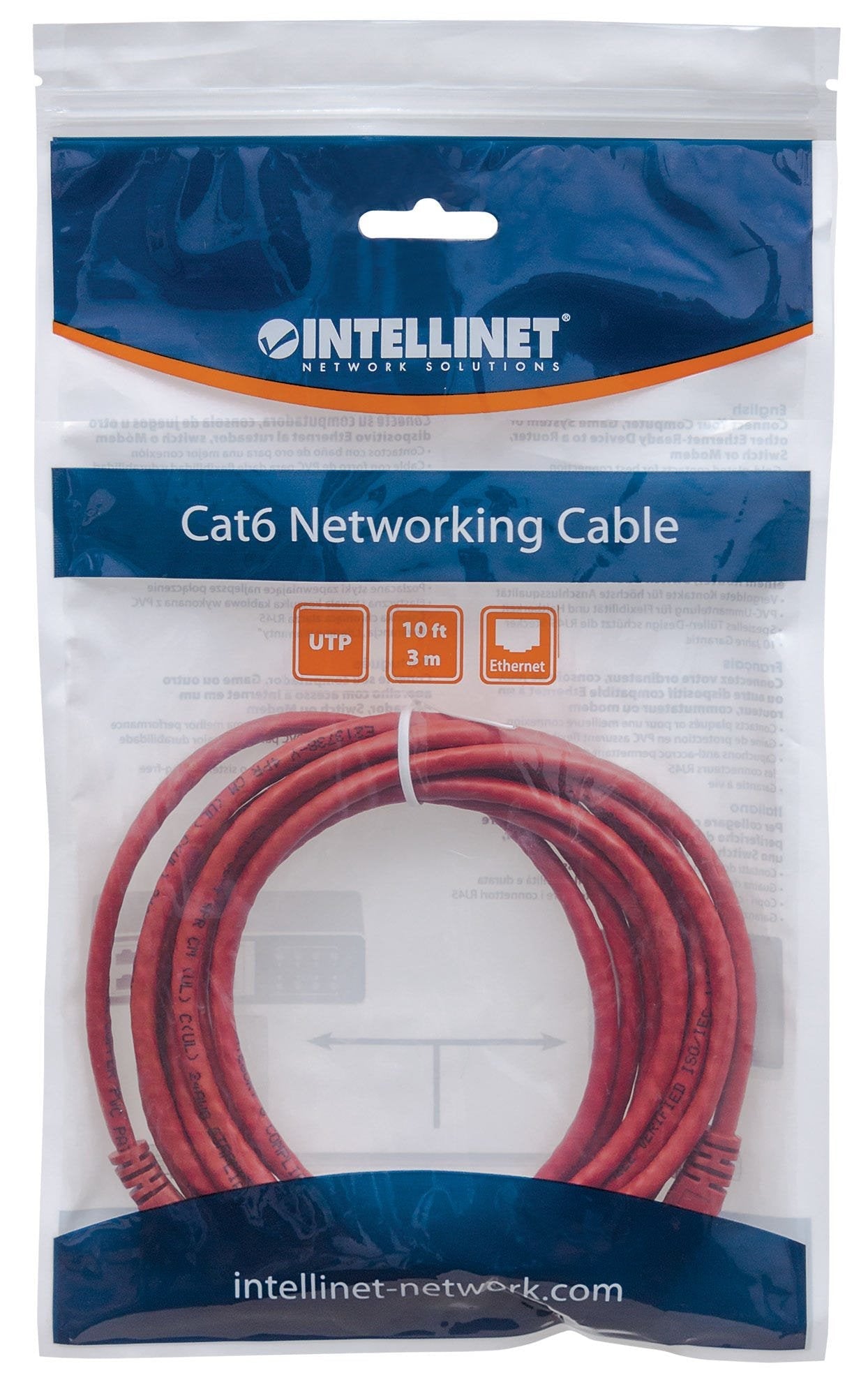 Intellinet Cat6 Utp 5m Red Cable De Red Rojo U/Utp (Utp)