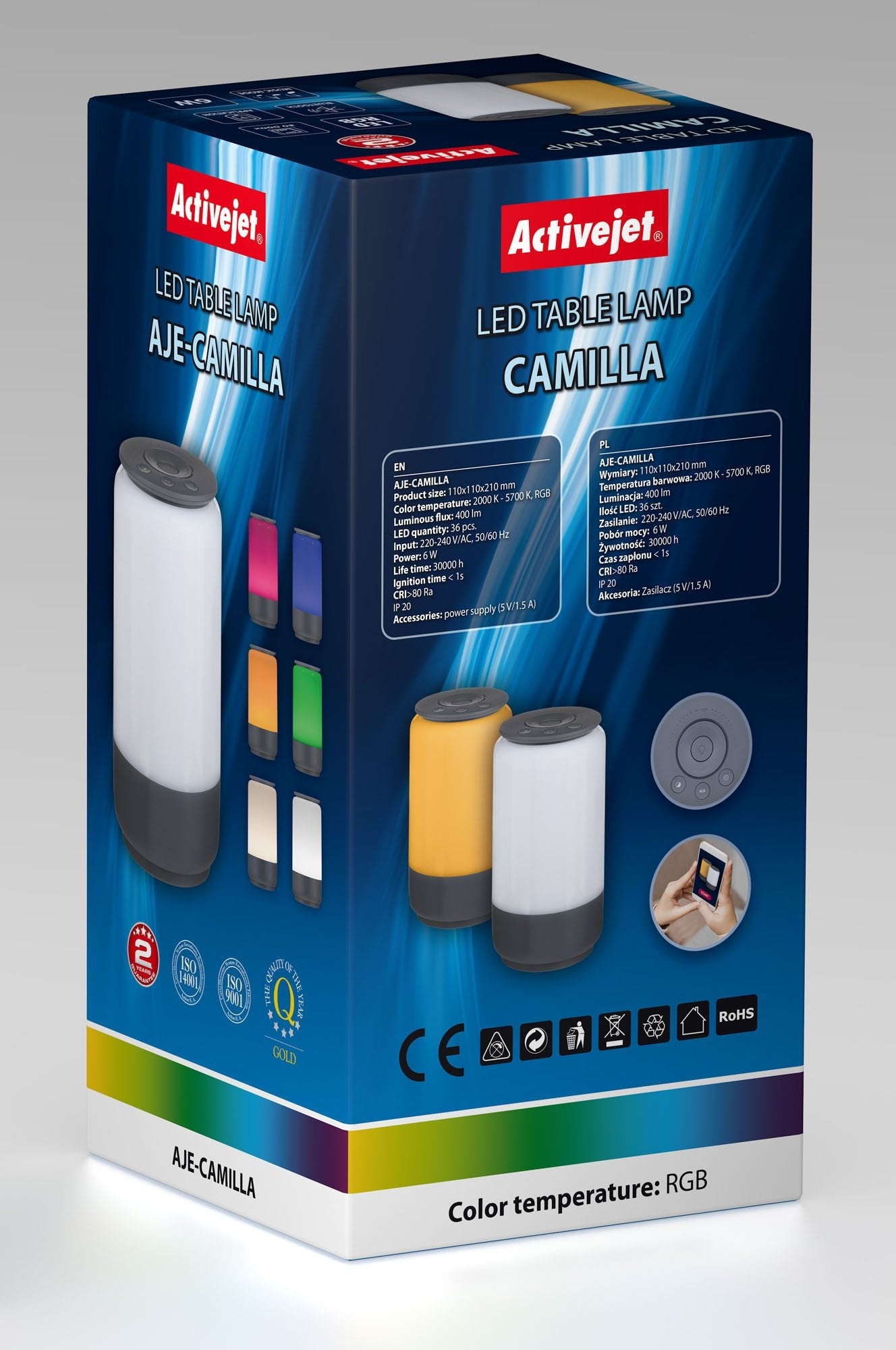 EAN 5901443122753 - Activejet AJE-CAMILLA RGB lámpara de mesa Negro imagen 13