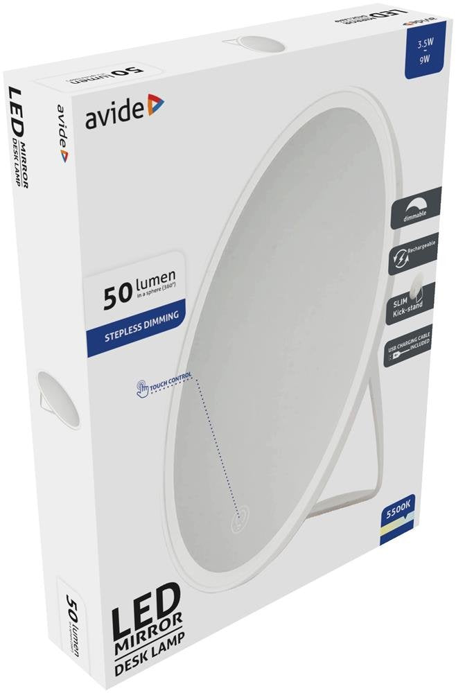 Avide Led Beleuchteter Schminkspiegel Con Akku Rund