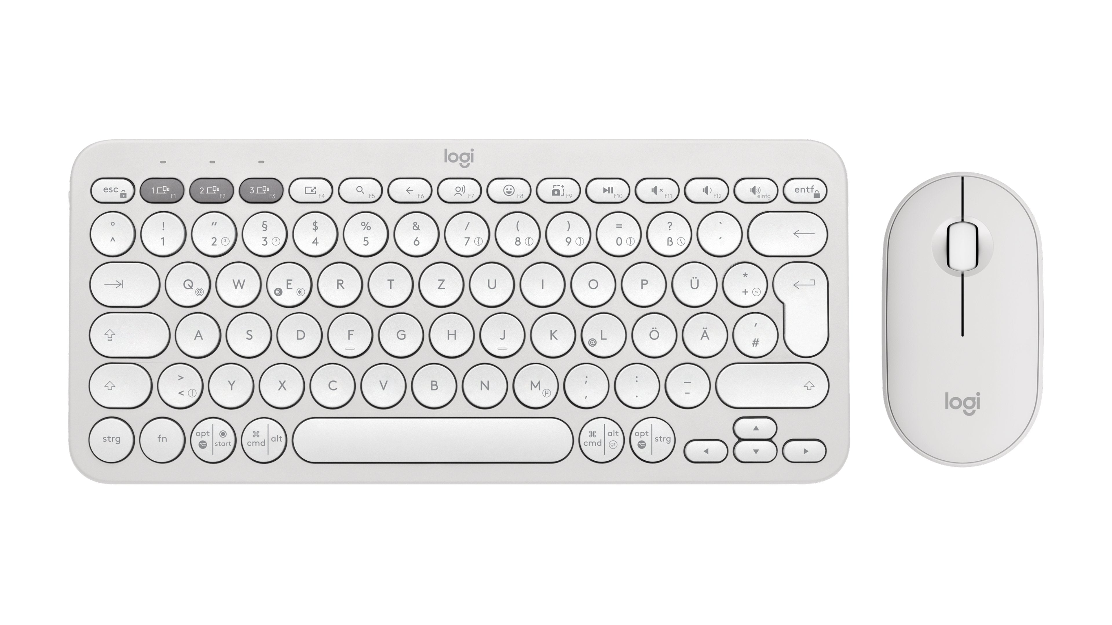 EAN 5099206115767 - Logitech 920-012204 teclado Ratón incluido Universal RF Wireless + Bluetooth QWERTZ Alemán Blanco imagen 1