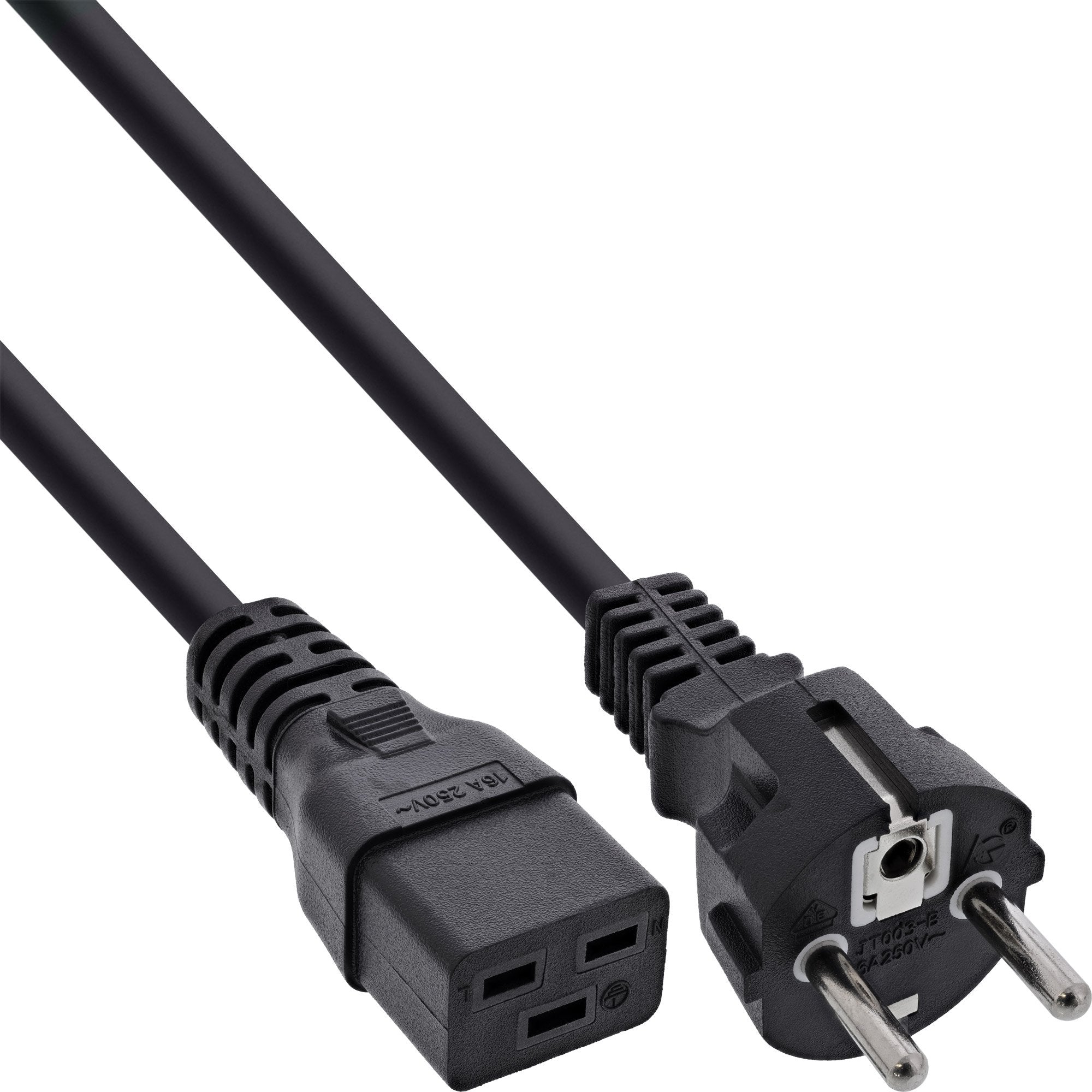 Cable De Alimentación Inline 16a Tipo F Recto A Conector Iec Iec320/C19 0,5m